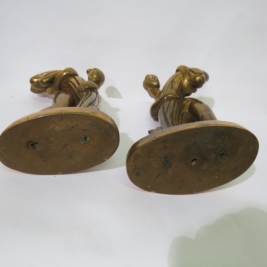 Pair American Art Deco Galvano Copper Electroformed Bookends